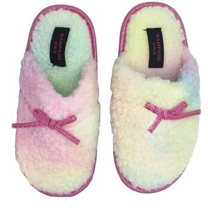 Rampage Slippers House Bedroom Fuchsia Barbiecore Sherpa Tie Dye NIP